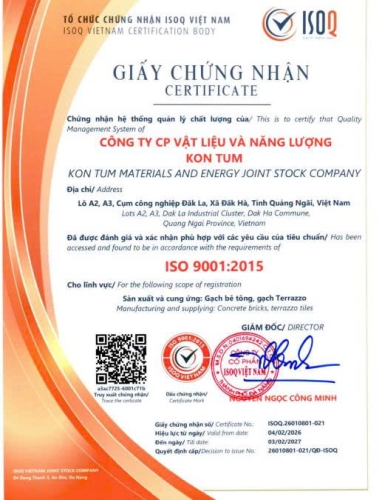 GIẤY CẤP CHỨNG NHẬN HỆ THỐNG QUẢN LÝ CHẤT LƯỢNG